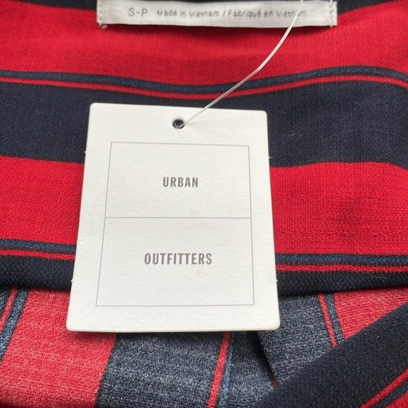 Urban Outfitters Longline Navy and Red Striped Surplice Blouse. Size Small. NWT - Picture 10 of 16